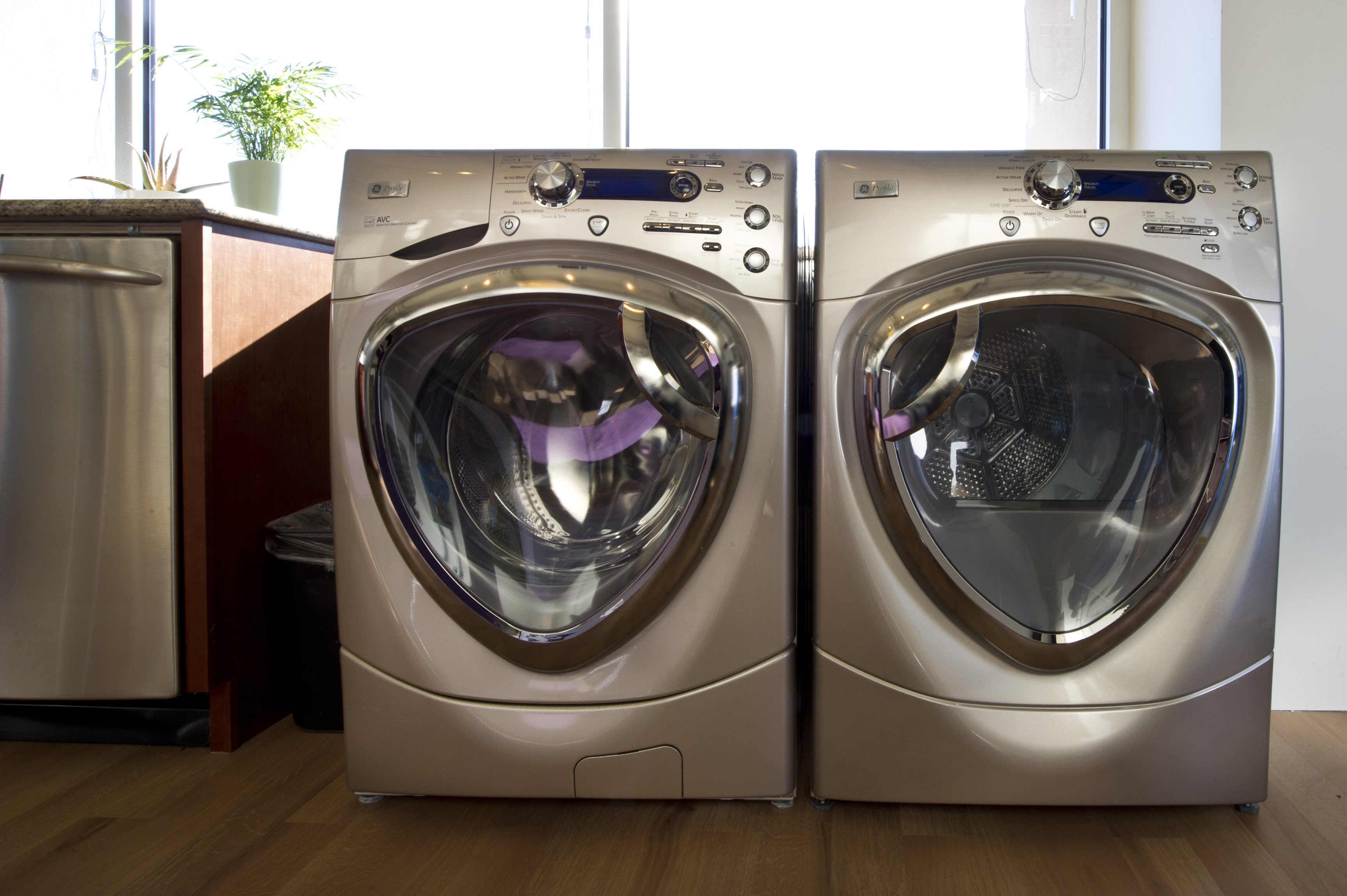 Silver washer and dryer