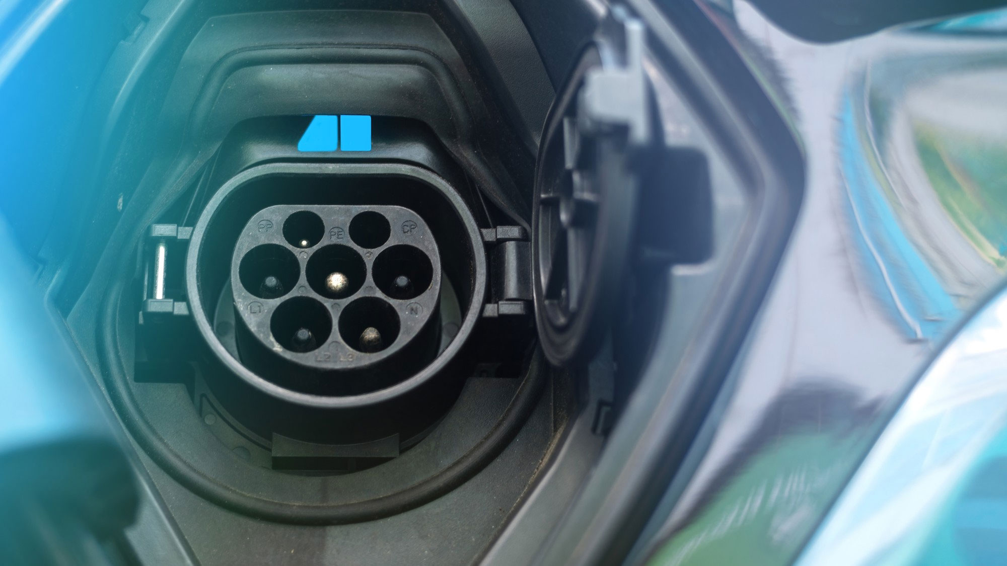 Picture of an Electric Car Charging Input